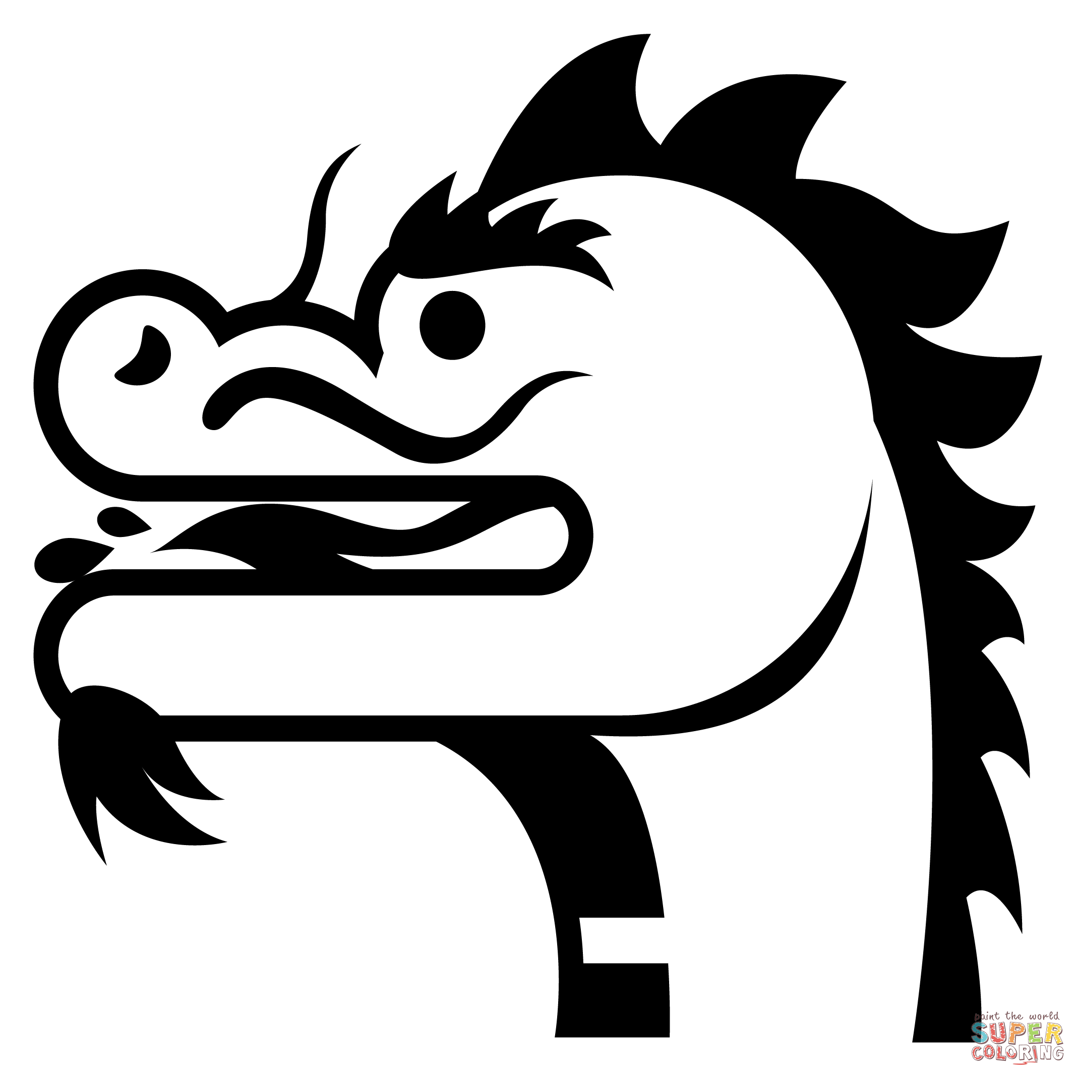 Dragon face emoji coloring page free printable coloring pages