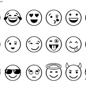 Emoji coloring pages printable for free download