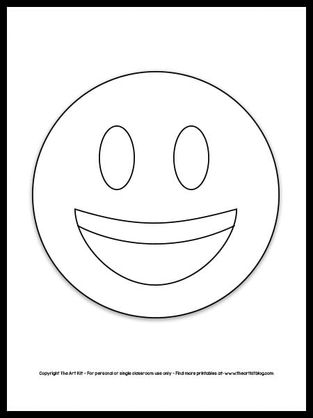 Emoji coloring page â smiley face free printable â the art kit