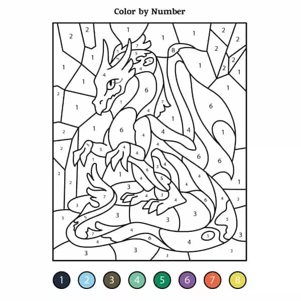 Dragon color by number