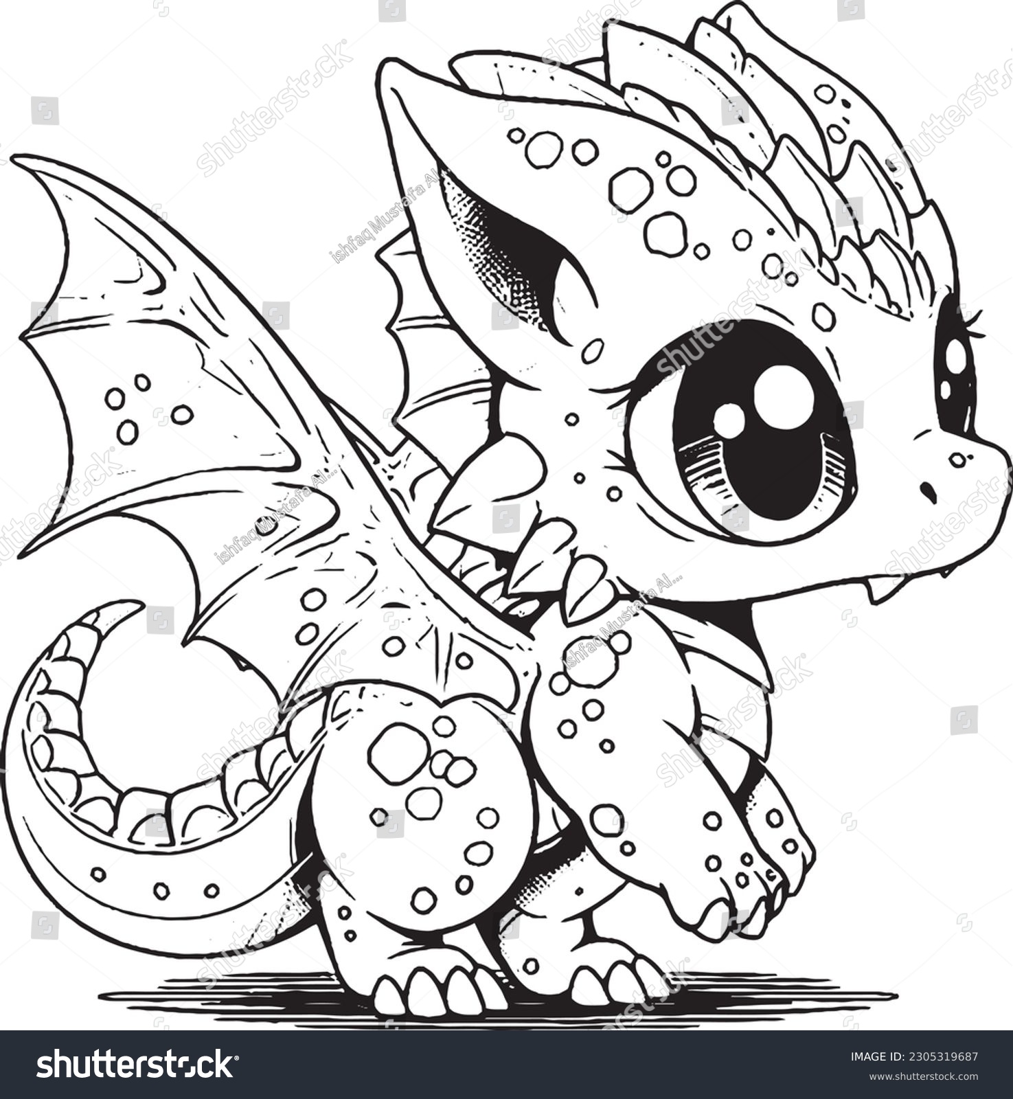 Cute dragon coloring pages kids adults stock vector royalty free