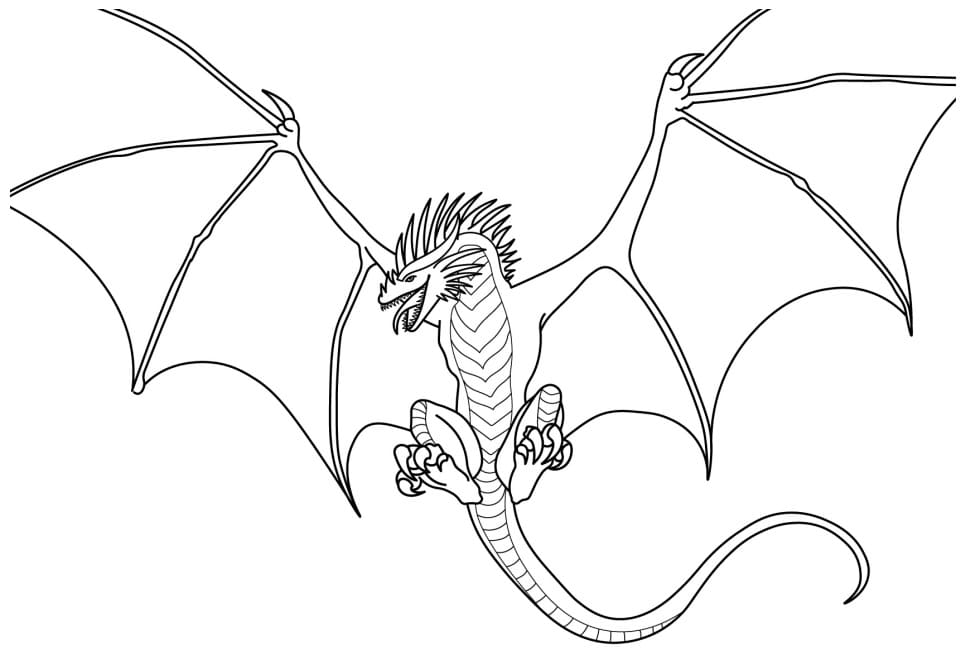 Flying dragon coloring page