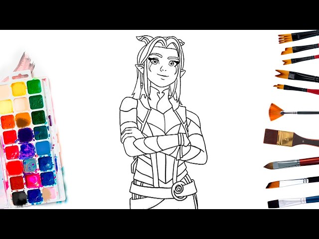 Rayla coloring and drawing the dragon prince rayla coloring page