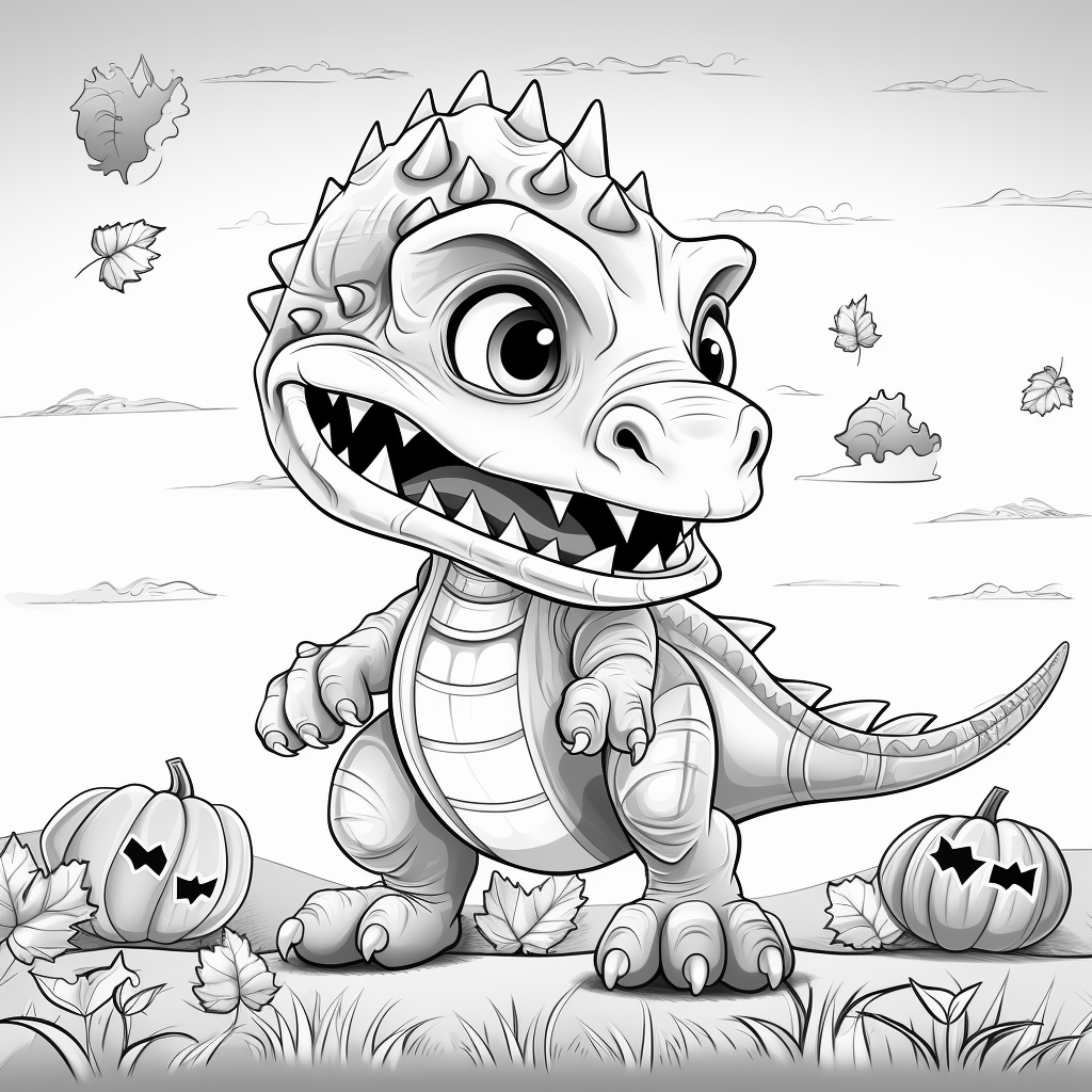 Halloween dinosaur coloring pages