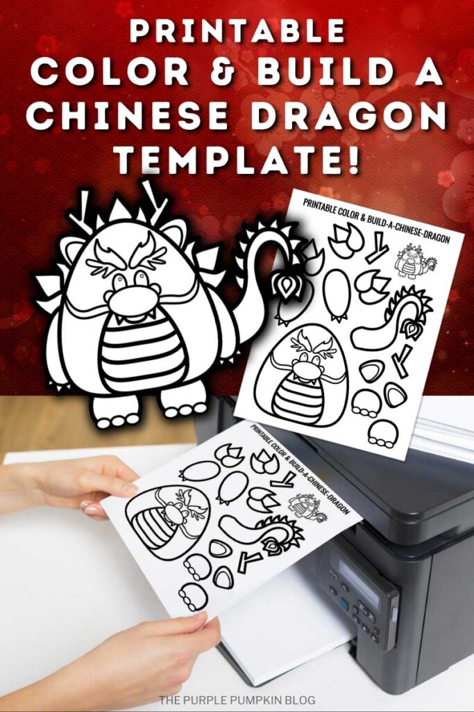 Printable color and build a chinese dragon