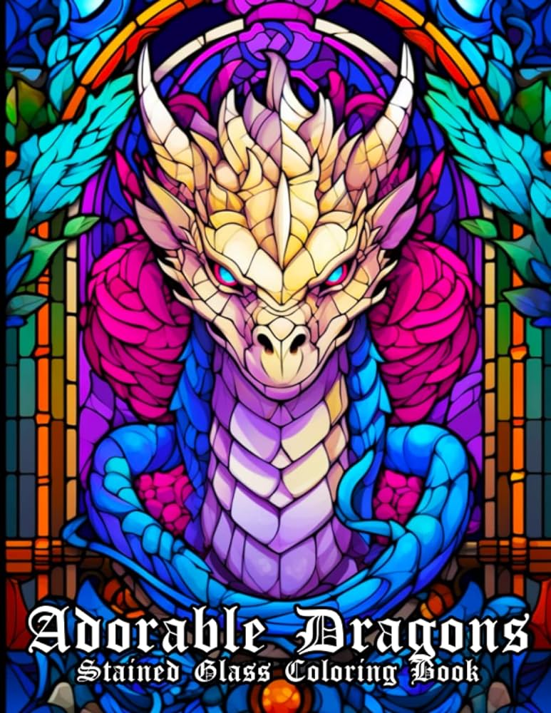 Adorable dragons stained glass loring book enter a world of fantasy and magic with the adorable and detailed stained glass dragons loring book with more than stunning illustrations creepy adorable