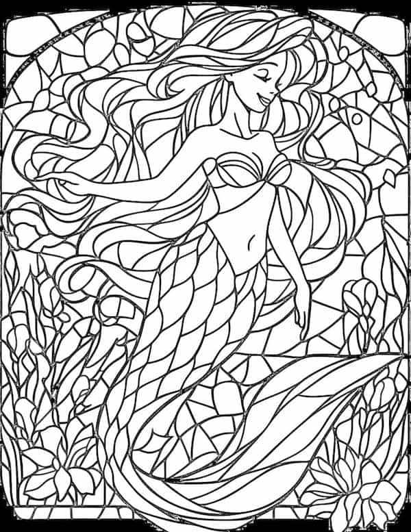 Mermaid coloring pages for kids and adults