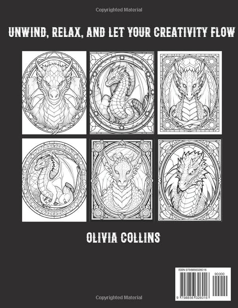 Fantasy dragon stained glass coloring book cool dragon coloring book for adults stained glass window patterns coloring pages designs for stress relief and relaxation palettes zara harper books