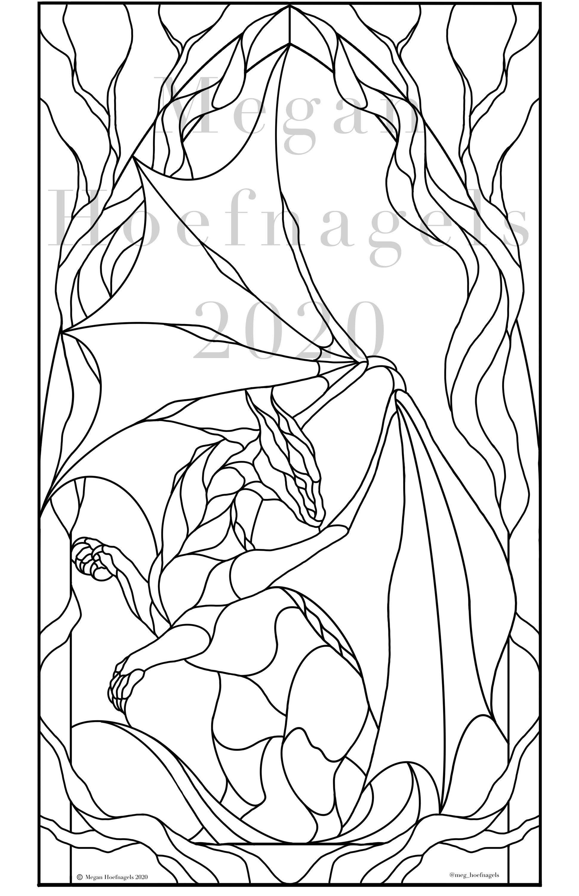 Queen dragon stained glass pattern