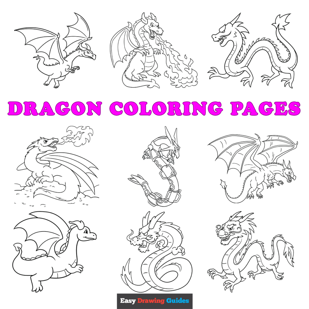 Free printable dragon coloring pages for kids