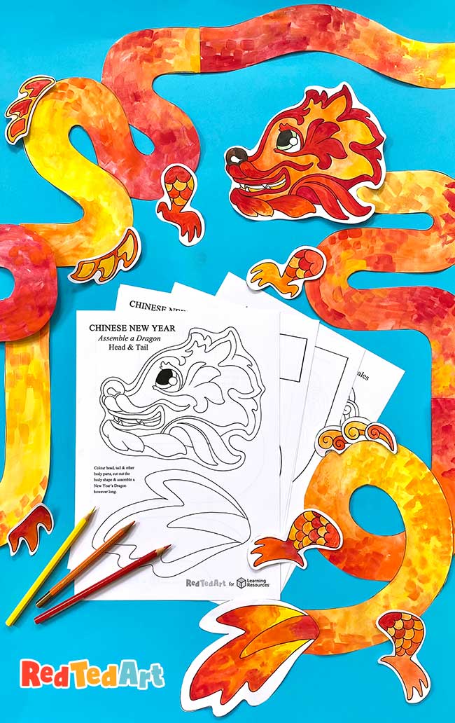 Chinese new year dragon craft printable