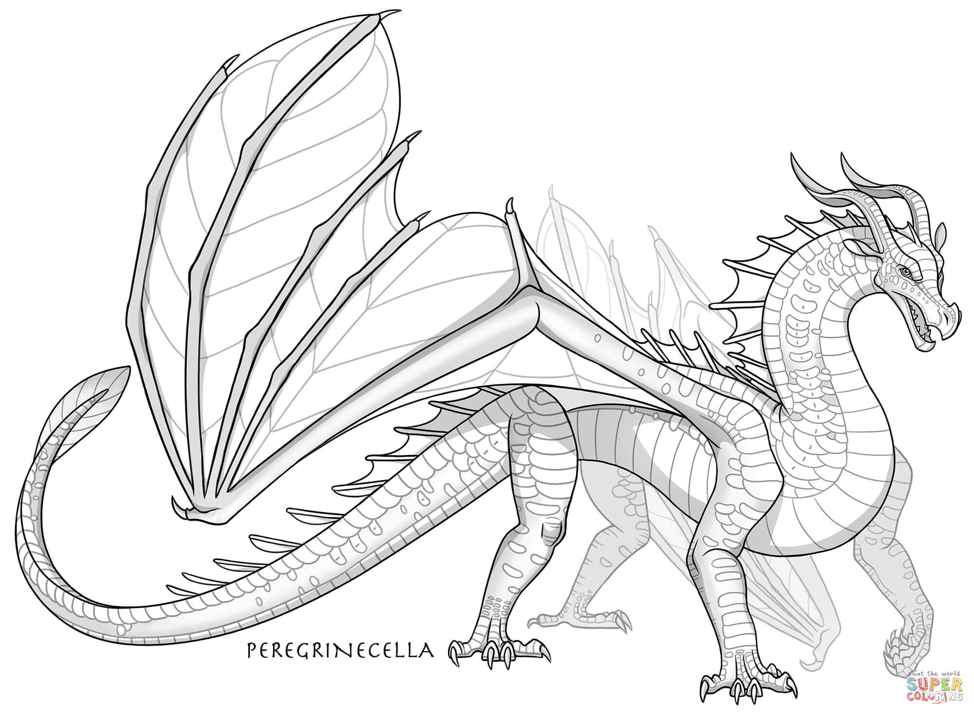 Leafwing dragon coloring page free printable coloring pages