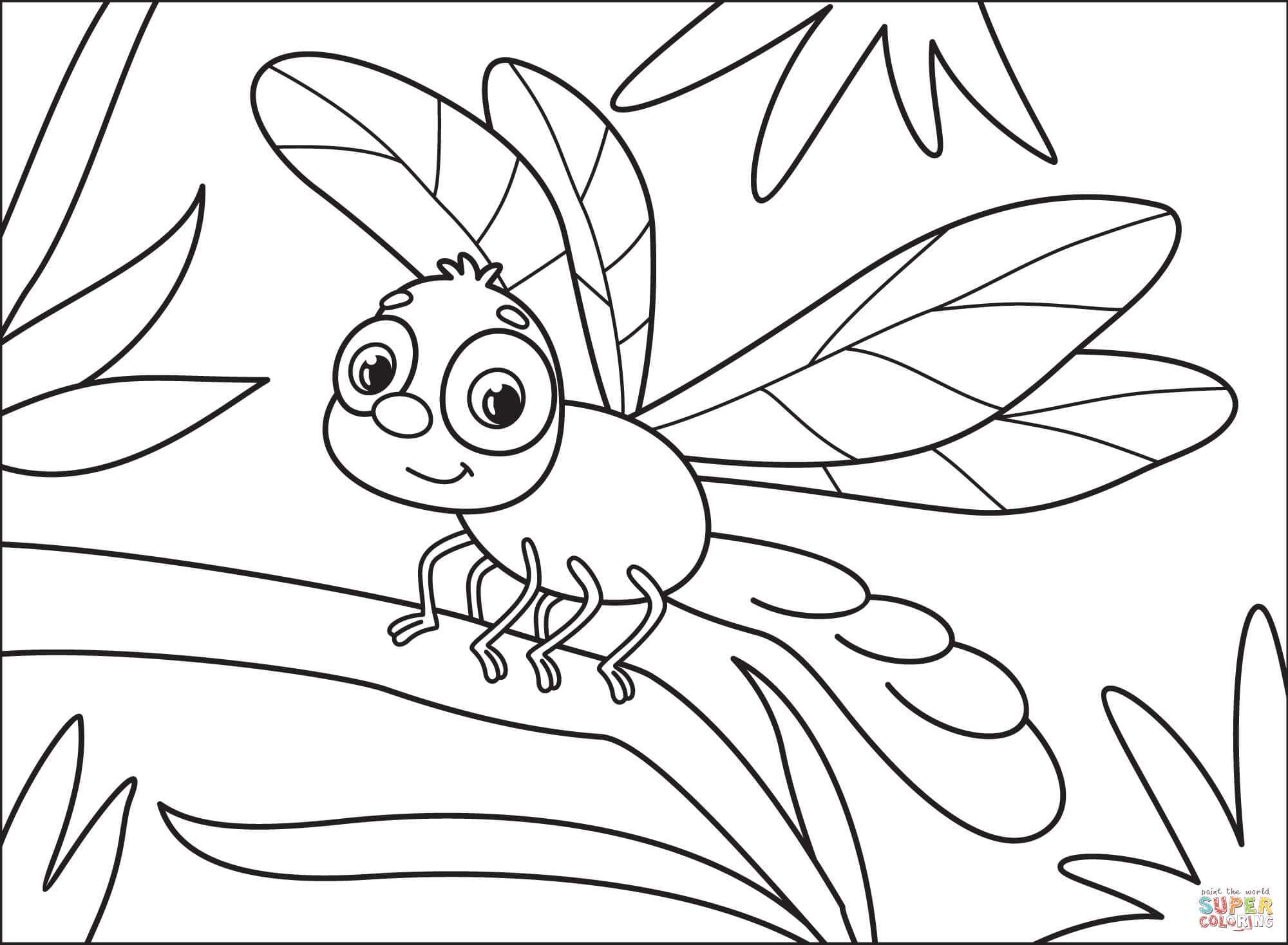 Dragonfly coloring page free printable coloring pages