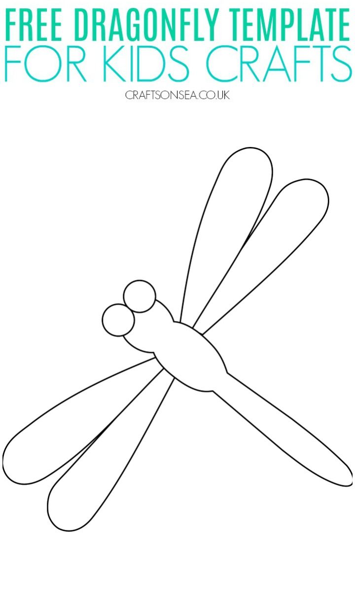 Free dragonfly template printable pdf insect crafts preschool art projects toddler art projects