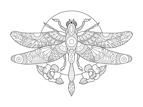 Dragonfly coloring book for adults vector stock vector by alexanderpokusay