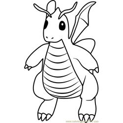 Dragonite coloring pages for kids