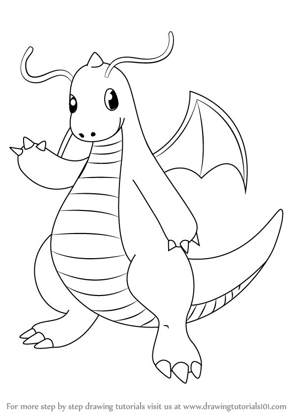 Learn how to draw dragonite from pokemon pokemon step by step drawing tutorials pokemon coloring pokemon sketch pokemon coloring pages