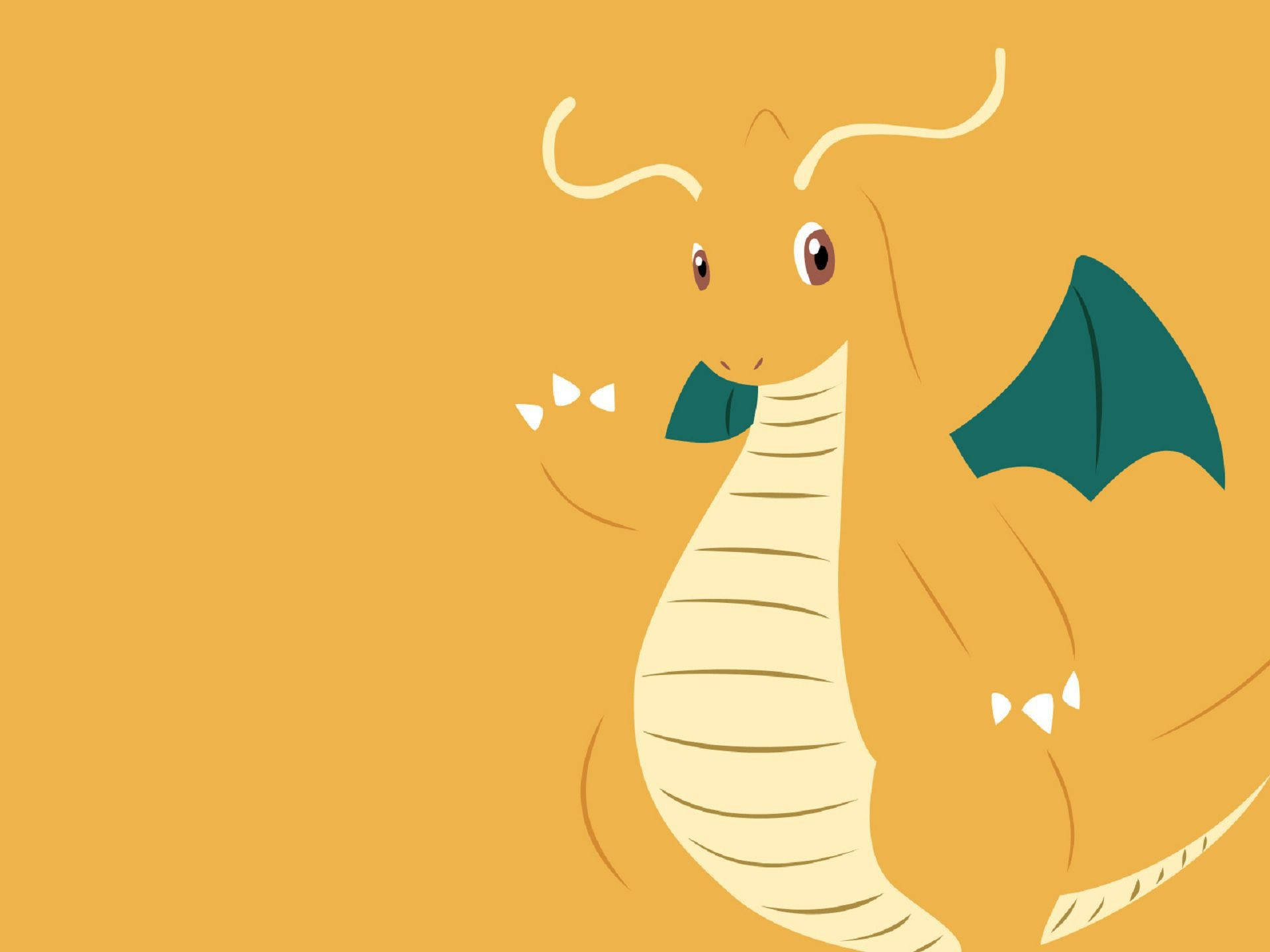 Download minimalist orange dragonite wallpaper