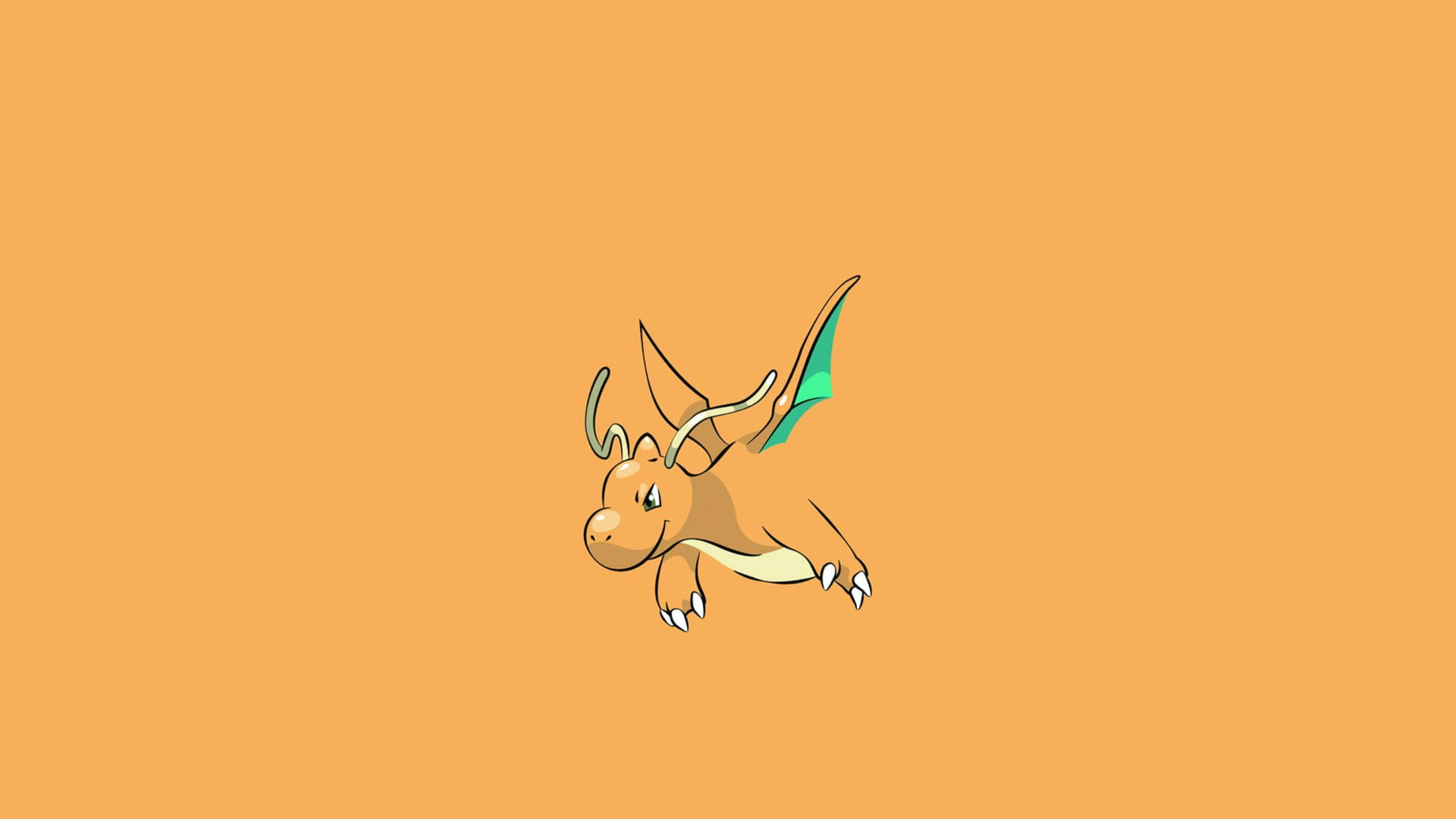 Download orange minimalist dragonite wallpaper