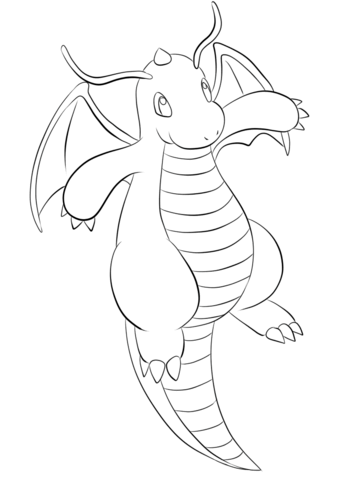 Dragonite coloring page free printable coloring pages