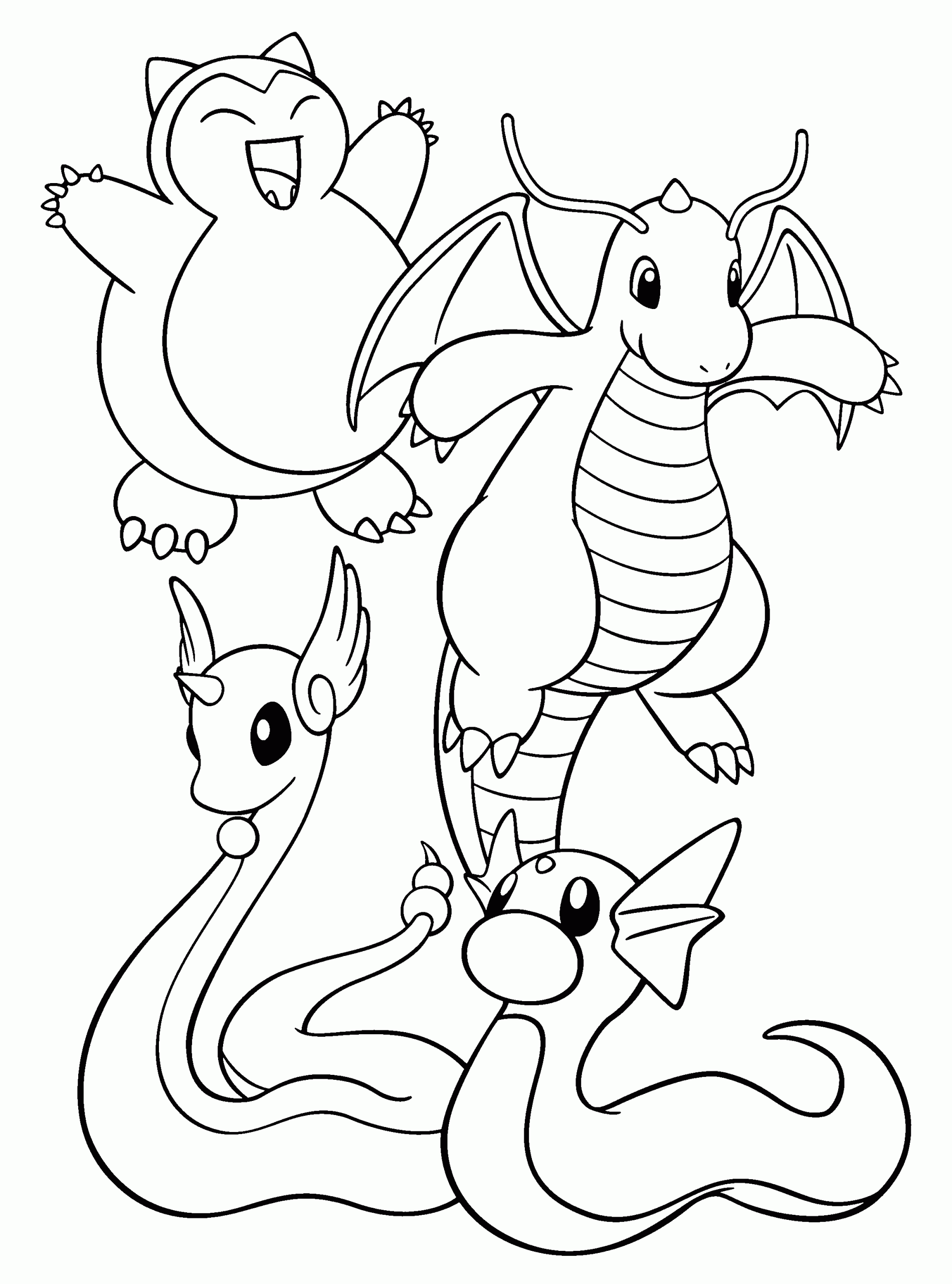 Dragonite coloring pages