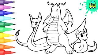 Pokeon coloring pages dragonite i fun coloring videos for kids