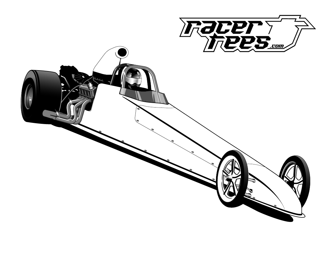 Free drag racing coloring book pages