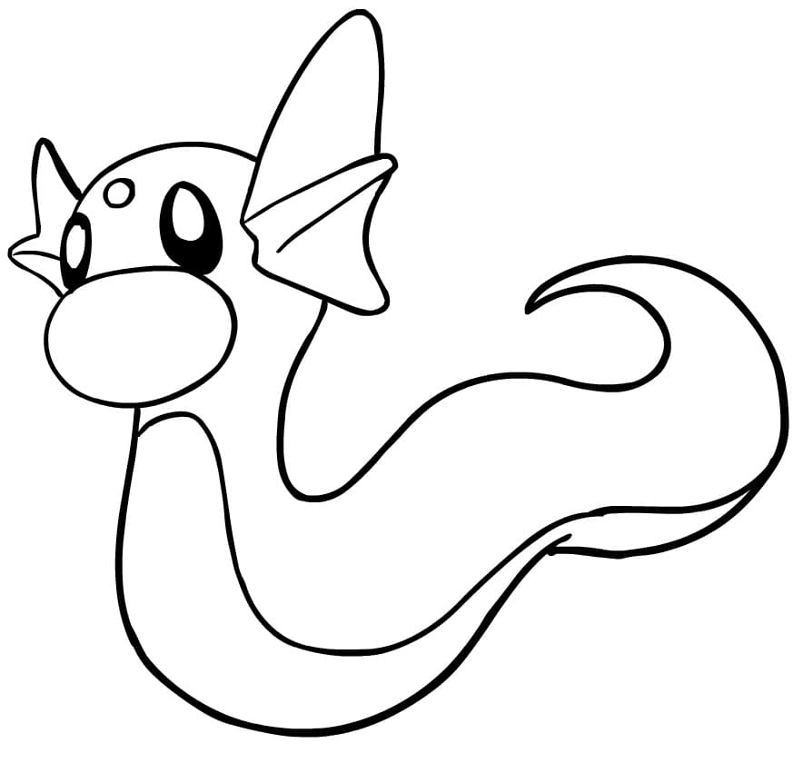 Adorable dratini coloring page
