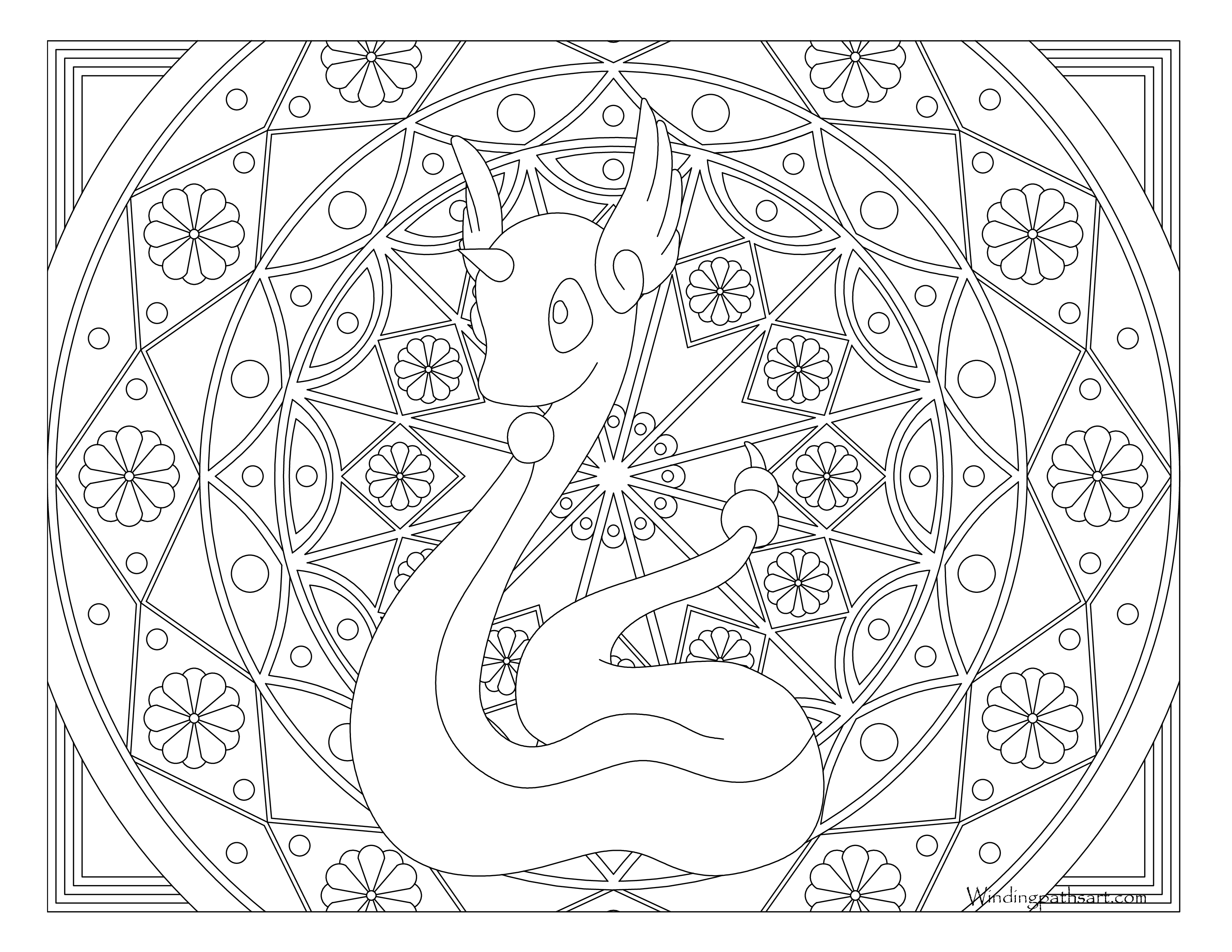 Dragonair pokemon coloring page