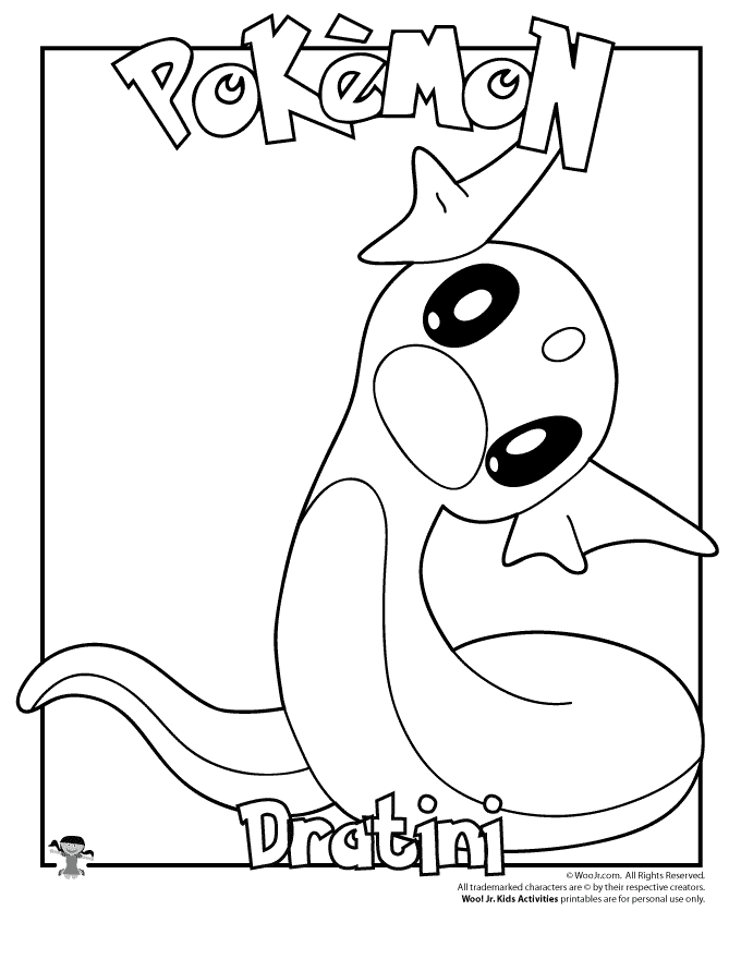 Dratini coloring page woo jr kids activities pokemon coloring pokemon coloring pages pokemon coloring sheets