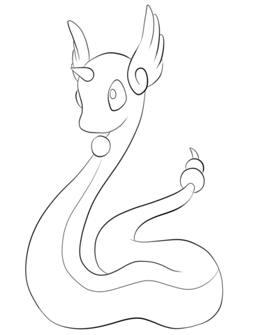 Dragonair coloring page free printable coloring pages