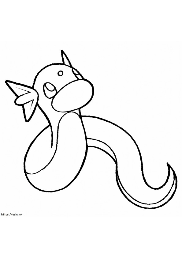 Funny dratini coloring page