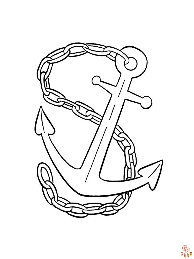 Anchor coloring pages for kids