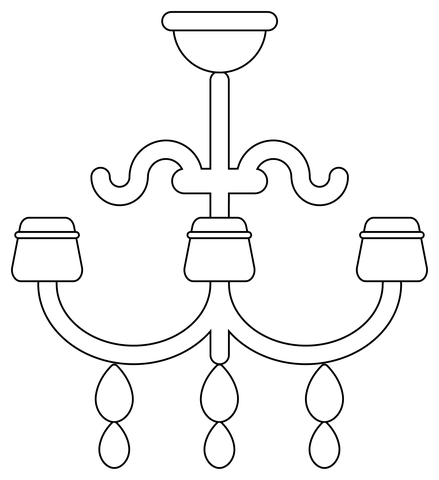 Chandelier coloring page free printable coloring pages