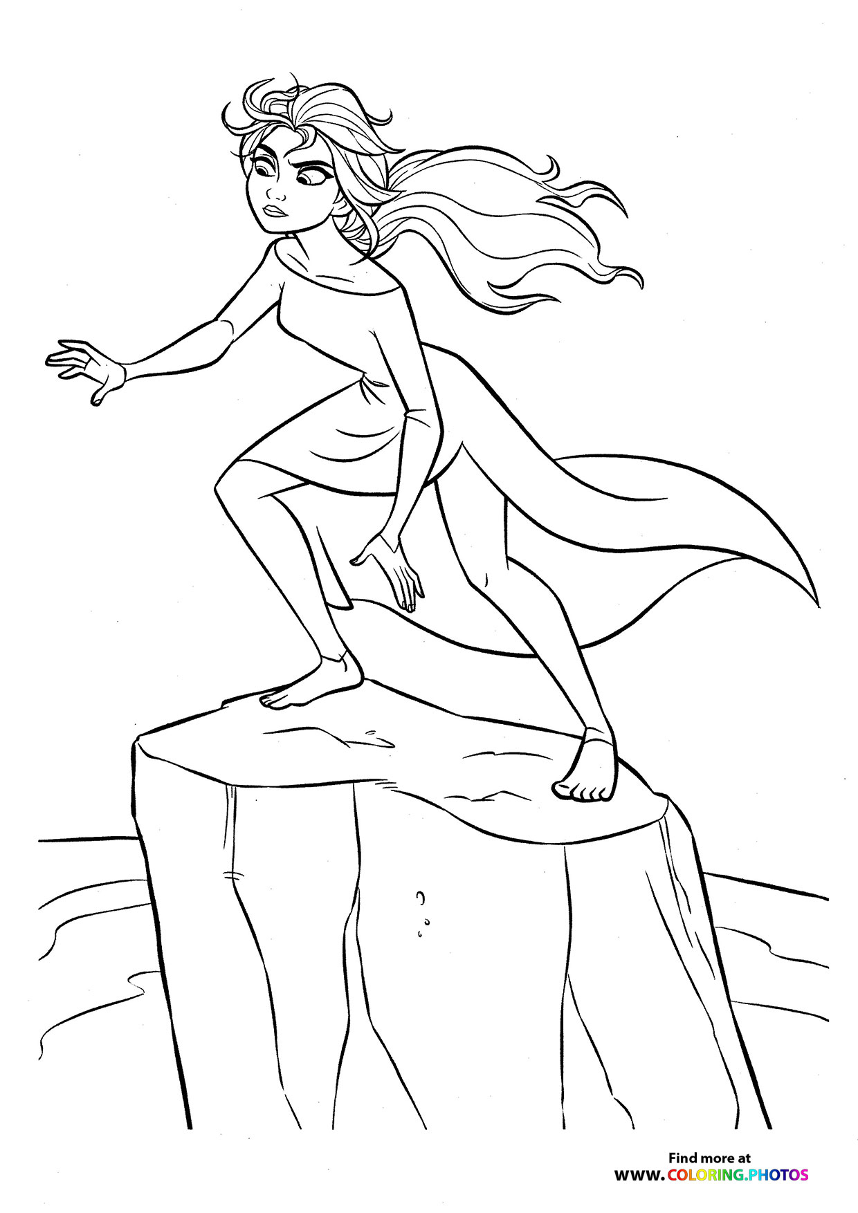 Elsa on a cliff