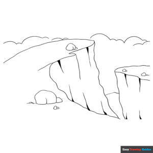 Cliff coloring page easy drawing guides