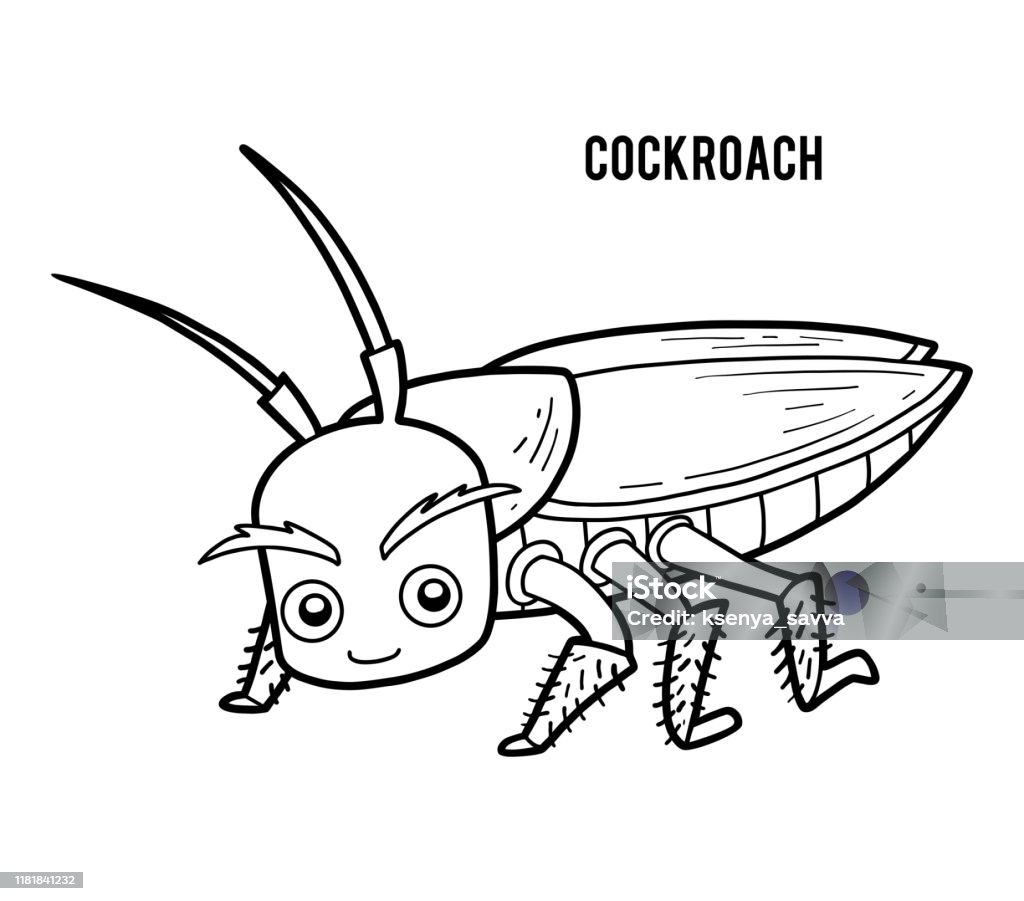 Coloring book cockroach stock illustration