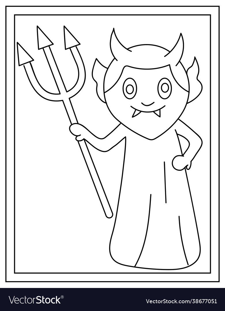 Demon coloring page royalty free vector image