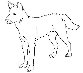 Sagebrush dingo dog clipart black and white clip art