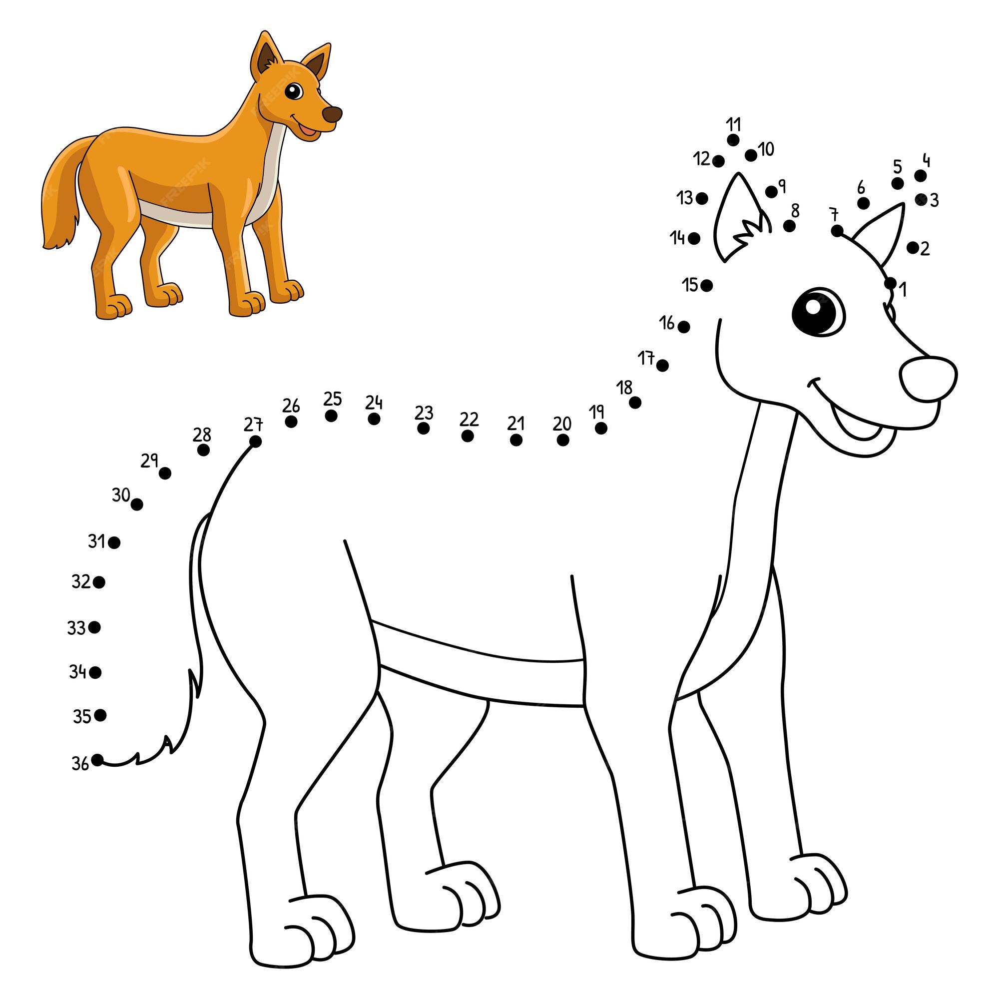 Premium vector dot to dot dingo animal coloring page for kids