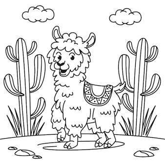 Alpaca coloring pages images