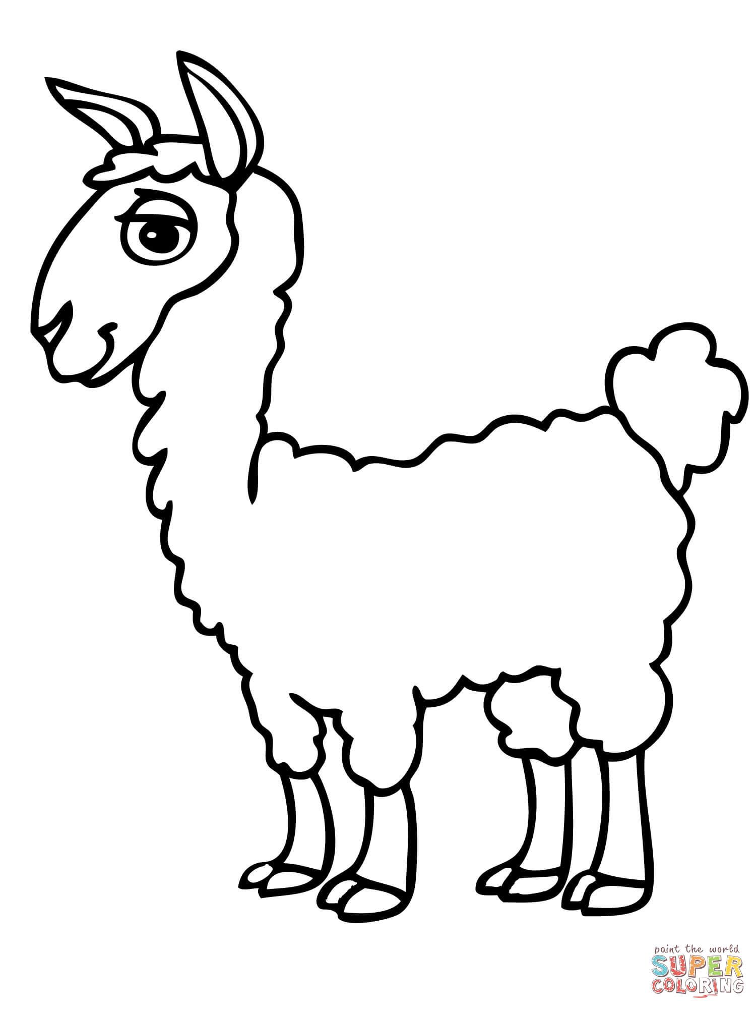 Cute alpaca coloring page free printable coloring pages unicorn coloring pages cute coloring pages animal coloring pages