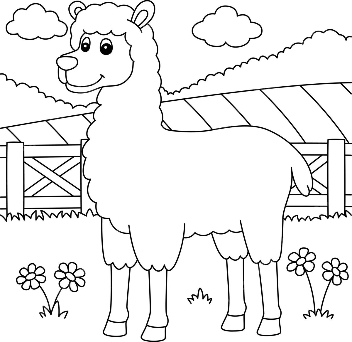 Llama coloring page for kids colouring page vector nature vector colouring page vector nature png and vector with transparent background for free download