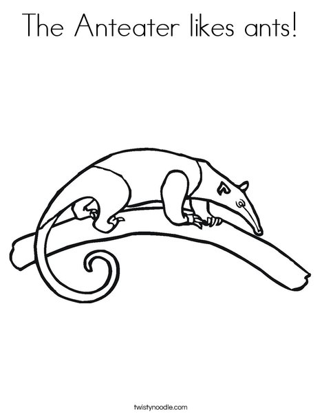 The anteater likes ants coloring page