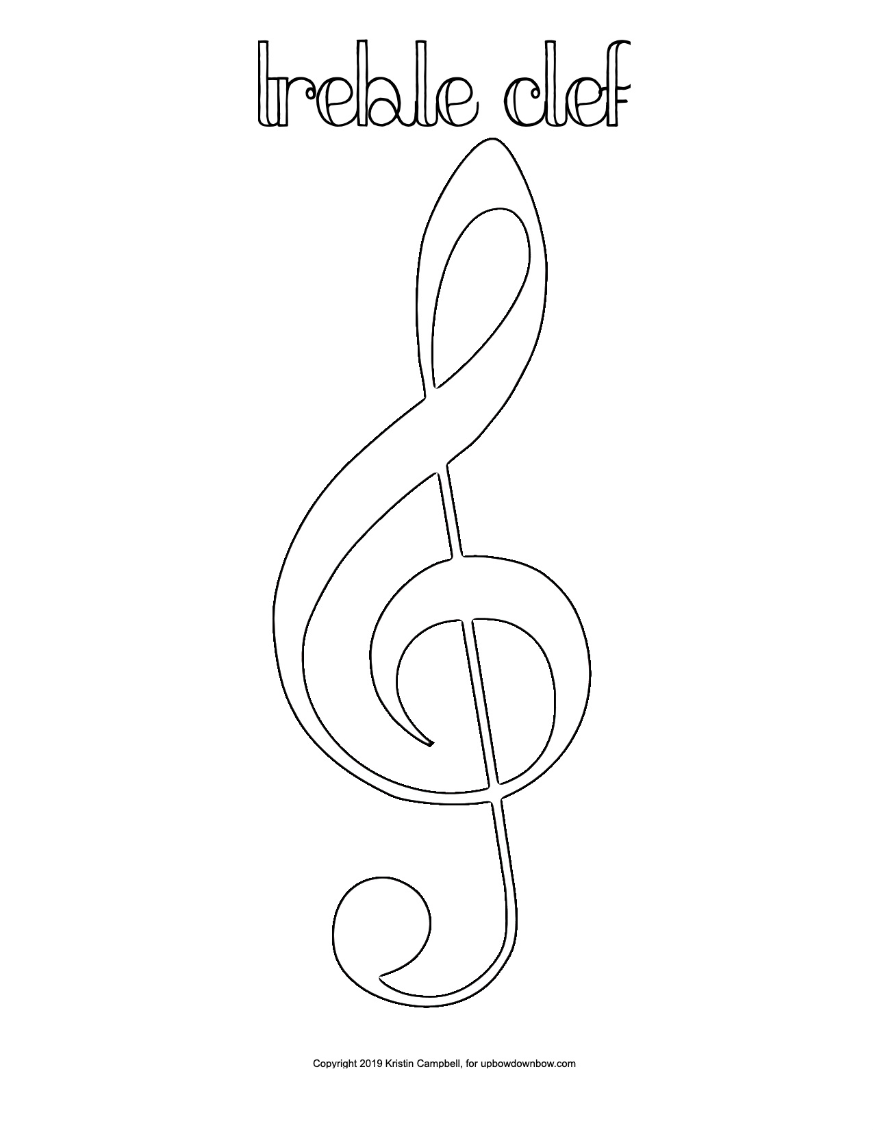 Clef coloring page