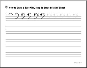 Worksheet practice drawing bass clef