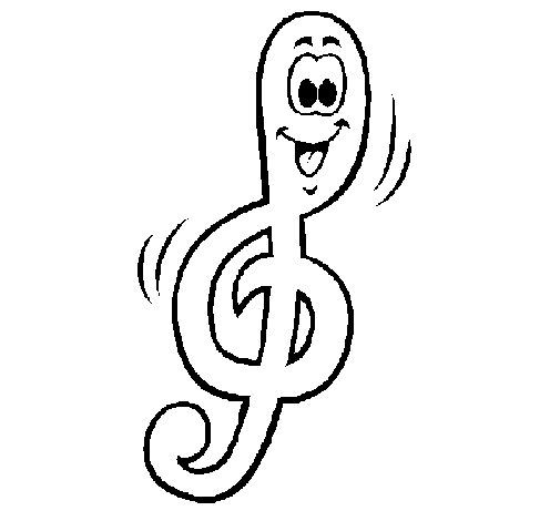 Treble clef coloring page