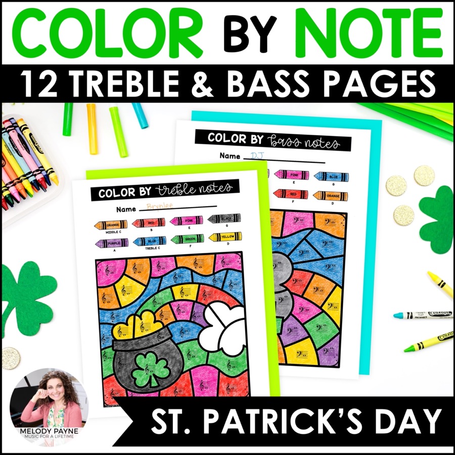 Lucky st patricks day music coloring pages