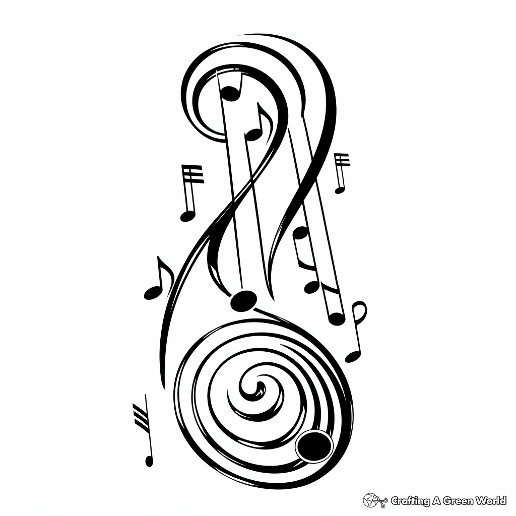 Music note coloring pages