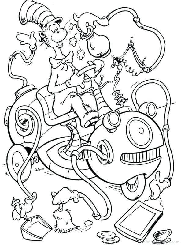 Coloring pages cat in the hat coloring pages dr seuss